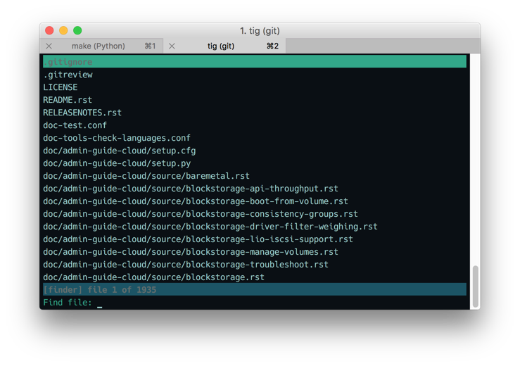 tig file blob view